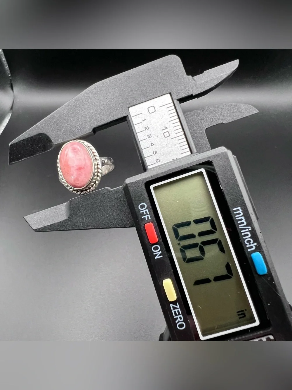 925 Sterling Silver rhodochrosite ring